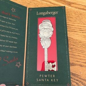 Vintage Longaberger Pewter Santa Key 2002 🎅🏼.  NIB